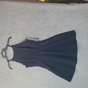 Navy Blue Sleeveless Dress Size 5 Excellent Condition SKU 003
